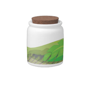 Paddy field of the far east candy jar