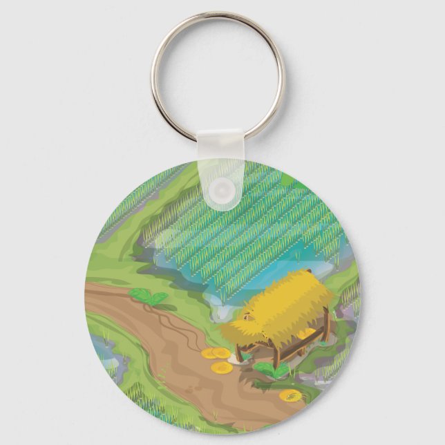 Paddy field of the far east keychain (Front)