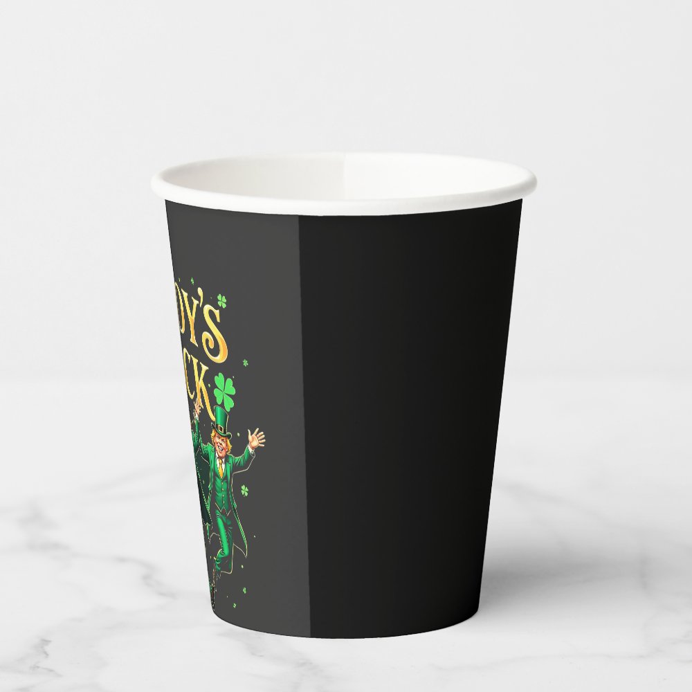 Disover Paddy's Back Funny St Patrick's Day Trump Support Paper Cups