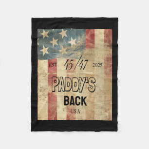Paddy's Back Funny Trump2 Fleece Blanket