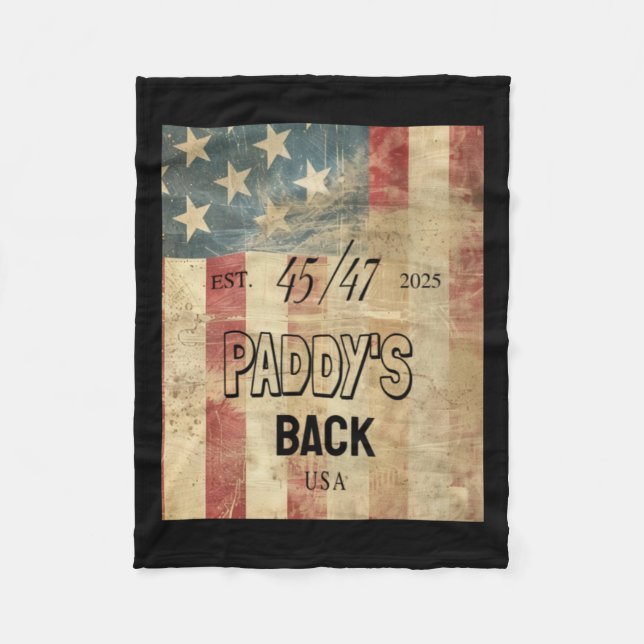 Paddy's Back Funny Trump2  Fleece Blanket (Front)