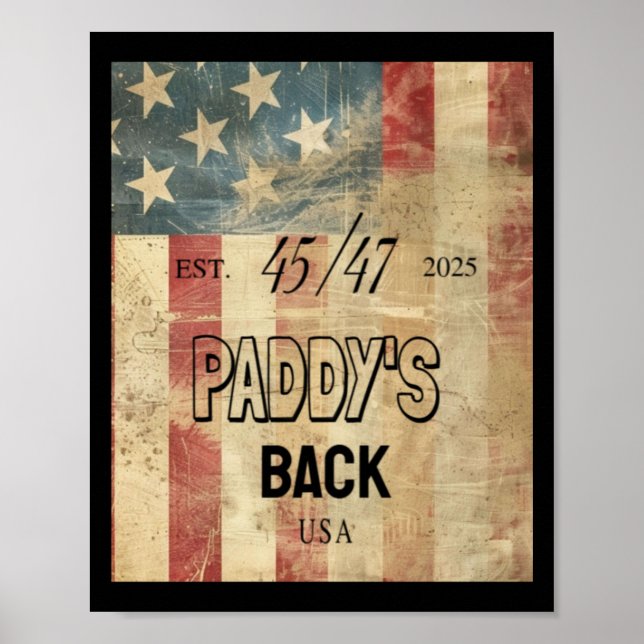 Paddy's Back Funny Trump2  Poster (Front)