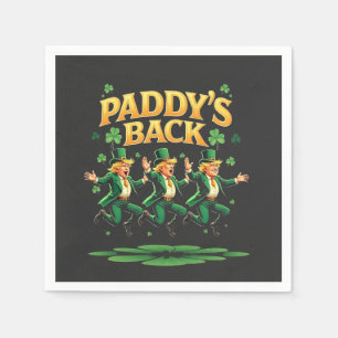 Paddy's Back Funny Trump St Patrick Day Leopard Napkins