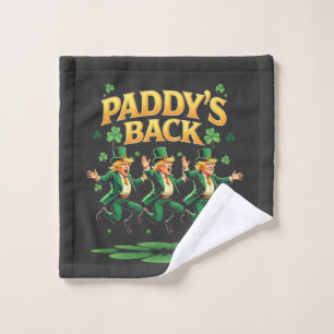 Paddy's Back Funny Trump St Patrick Day Leopard Wash Cloth