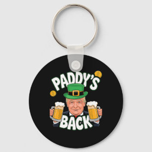 Paddy's Back Funny Trump St. Patrick’s Day Shamroc Keychain