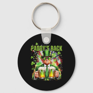 Paddy's Back Funny Trump St Patricks Day Irish Sha Keychain