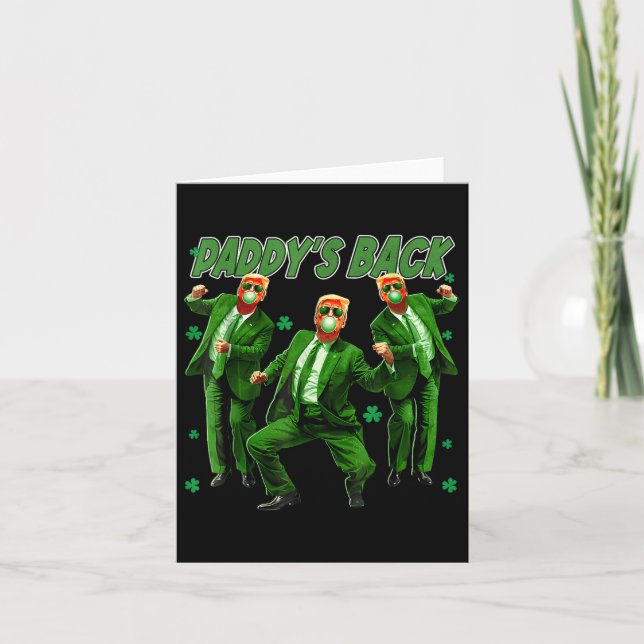 Paddys Back Funny Trump St Patricks Day Irish Sham Card (Front)