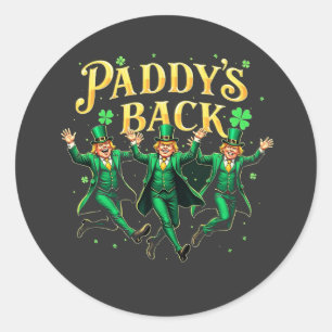 Paddy's Back St Patrick's Day Trump Dancing Classic Round Sticker