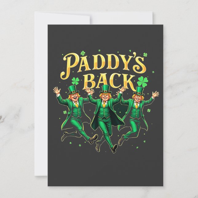 Paddy's Back St Patrick's Day Trump Dancing  Invitation (Front)