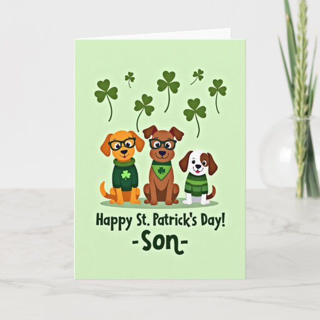Paddys Day Dogs Son Card (Front)