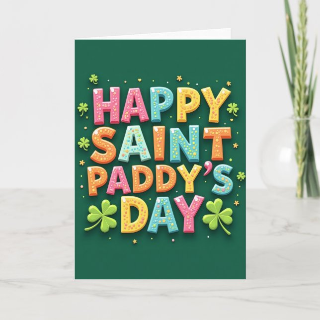 Paddys Day Fun Typography Card (Front)