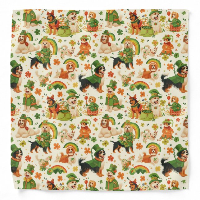 Paddy's Pet Rainbow Pattern Bandana (Front)