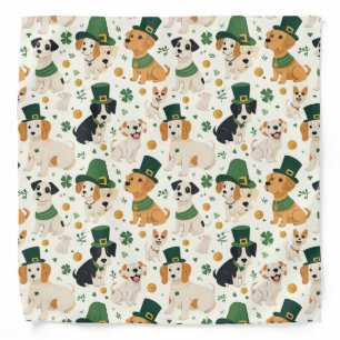 Paddy's Pooch Green Dog Pattern Bandana