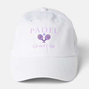 PADEL CAP – SOCIAL CLUB EMBLEM - PURPLE on WHITE