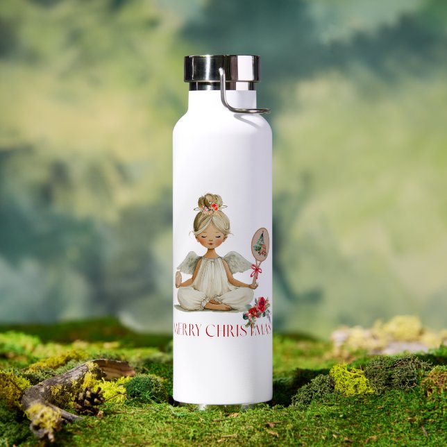 Padel Christmas Water Bottle – Padel Holiday Angel (Outdoor (Rotated))