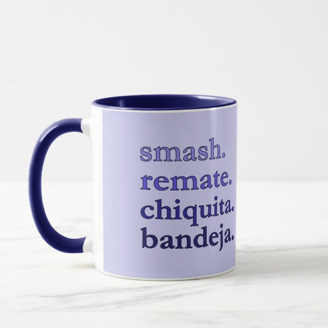PADEL COFFEE MUG – WORD VIBES LILAC & PURPLES (Left)