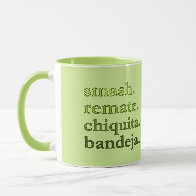 PADEL COFFEE MUG – WORD VIBES – LIME GREEN (Left)