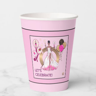 PADEL CUP: CELEBRATION PADEL DIVA BRIGHT PINK PAPER CUPS