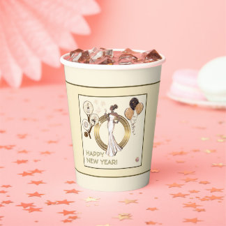 PADEL CUP: NEW YEAR’S PADEL DIVA – CREAM & GOLD PAPER CUPS