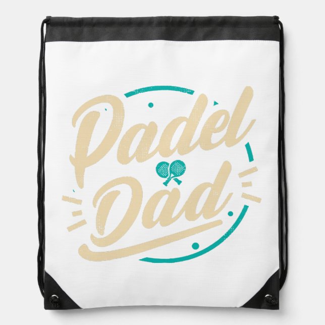 Padel Dad Platform Tennis Paddleball Padel  Drawstring Bag (Front)