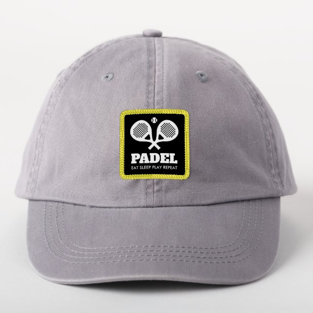 Padel Eat Sleep Play Repeat custom iron on patch (On Headwear)