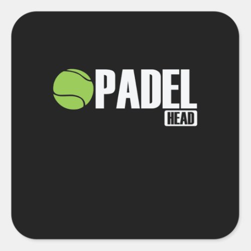Padel Head Tennis Sport und Ball Square Sticker