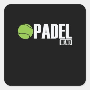 Padel Head Tennis Sport und Ball Square Sticker