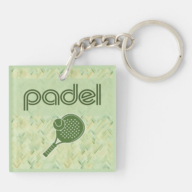 Padel Key Chain – Spanish Tile Vibes Matcha Green (Back)