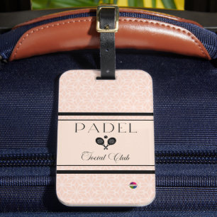 Padel Luggage Tag - Social Club Beige & Black