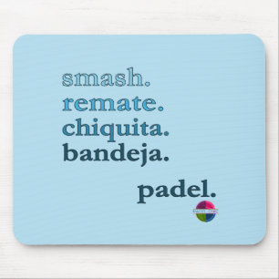 Padel Mouse Pad - Word Vibe Sky Blue