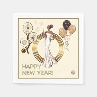 PADEL NAPKIN: NEW YEAR’S PADEL DIVA – CREAM & GOLD NAPKINS