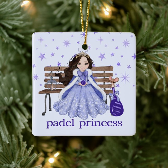 PADEL ORNAMENT – ADORABLE PADEL PRINCESS in BLUE (Tree)