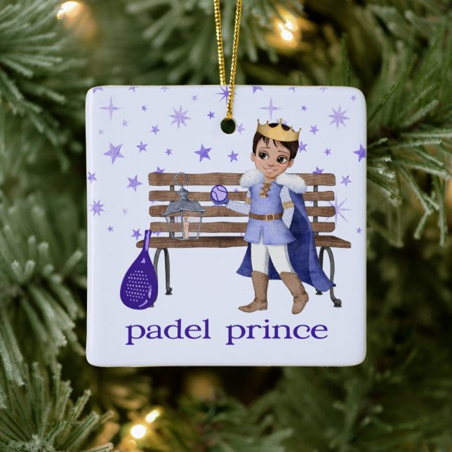 PADEL ORNAMENT – CHARMING PADEL PRINCE in BLUE (Tree)