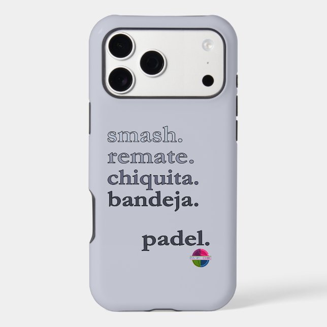 Padel Phone Case-Personalize Word Vibe Black Grey Case-Mate iPhone Case (Back)