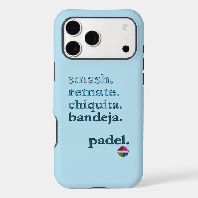 Padel Phone Case-Personalize Word Vibe Sky Blue Case-Mate iPhone Case (Back)
