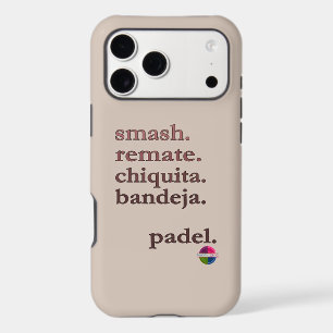 Padel Phone Case-Personalize Word Vibe Taupe Brown iPhone 17 Pro Max Case