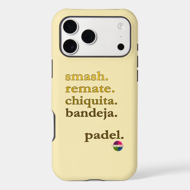 Padel Phone Case-Personalize Word Vibe Yellow Gold Case-Mate iPhone Case (Back)