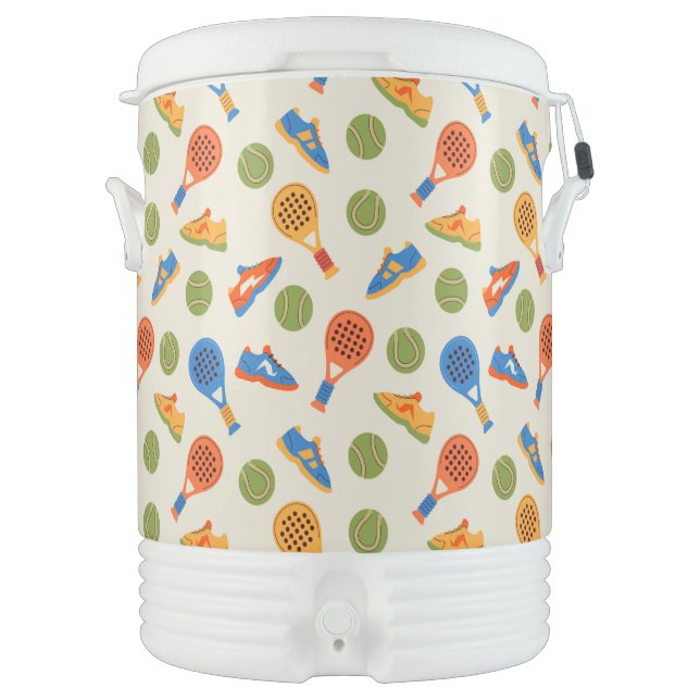 Padel Play Equipment Pattern  Beverage Cooler (Front)