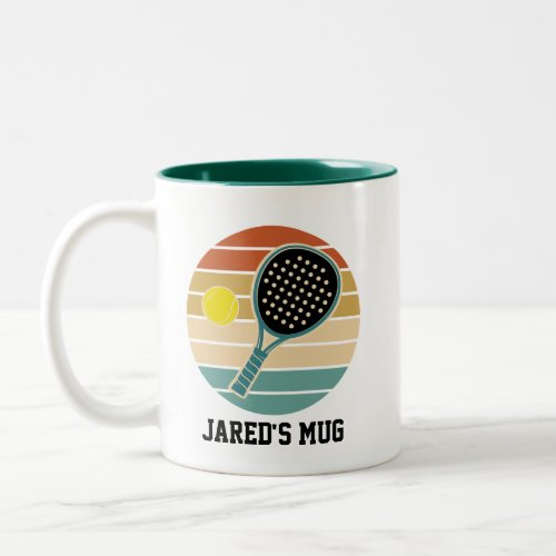 Padel Player Retro Two_Tone Coffee Mug