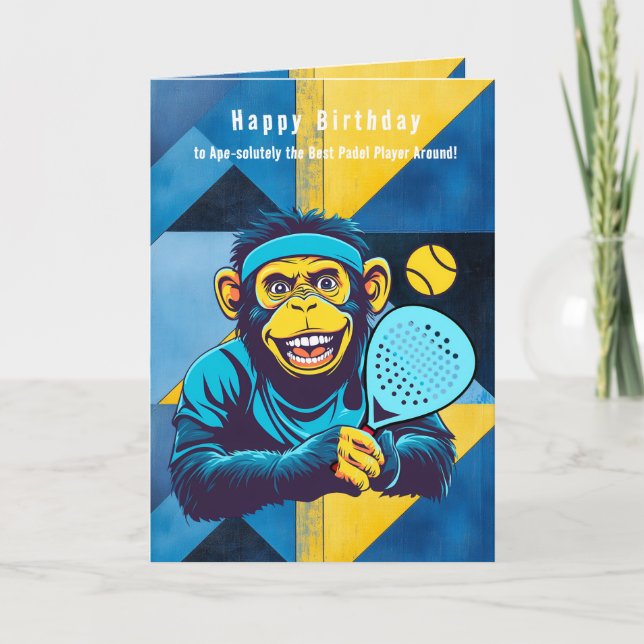 Padel Primate Party Holiday Card (Front)