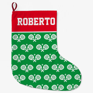 Padel racket Christmas stocking with custom name