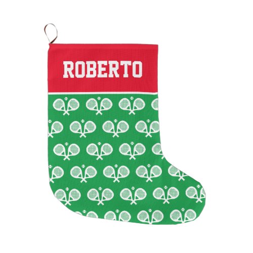 Padel racket Christmas stocking with custom name