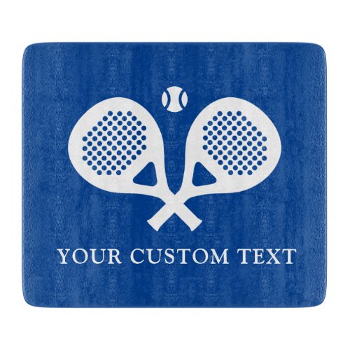 Padel racket sport cutting board gift for kitchen