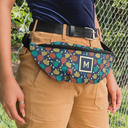 Padel Rackets Pattern with Initial Fanny Pack
