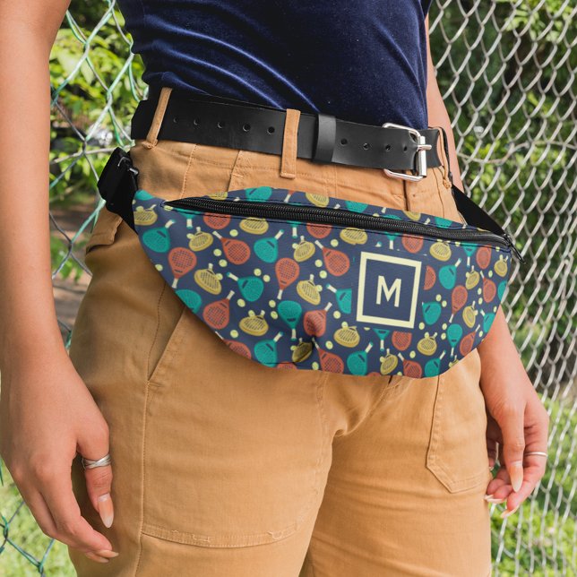 Padel Rackets Pattern with Initial Fanny Pack (Creator Uploaded)
