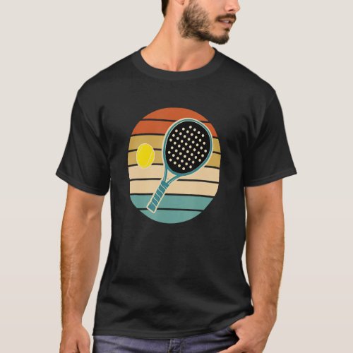 Padel Retro Sunset Paddle with Ball T_Shirt