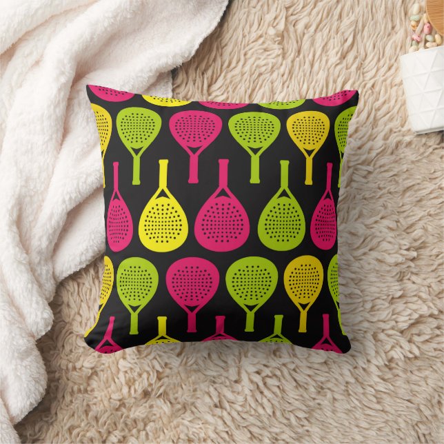 Padel Smash & Snooze Throw Pillow (Blanket)