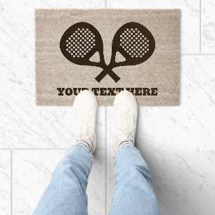 Padel sport racket logo coir fiber doormat
