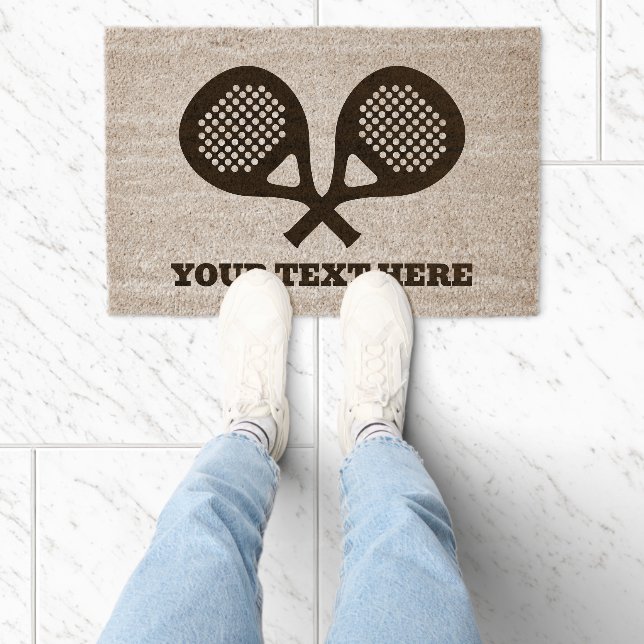Padel sport racket logo coir fiber doormat (Insitu)