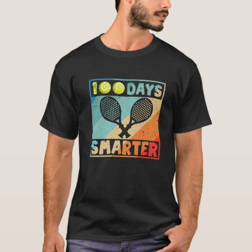 Padel Tennis 100 Days Smarter Happy 100Th Day Of S T_Shirt